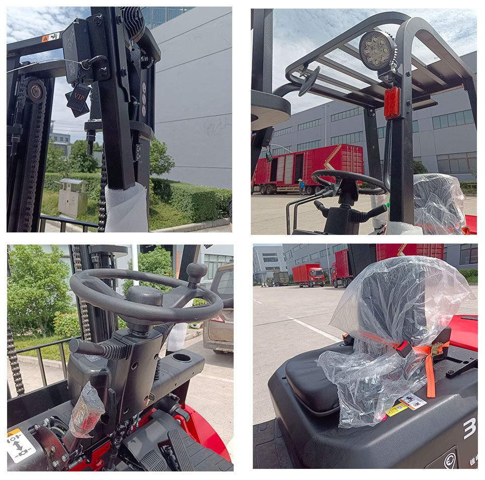Forklifts Leictreach 3500kg frithchothromaithe don Tionscal L&aacute;imhse&aacute;la &Aacute;bhar